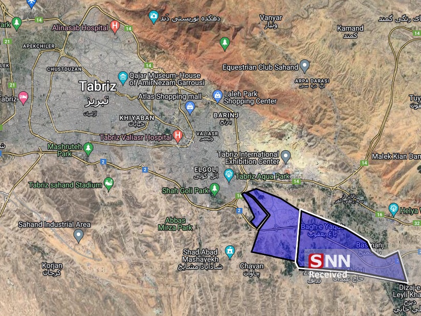 محدوده فاز 2 شهرک خاوران تبریز - مشکل محدوده